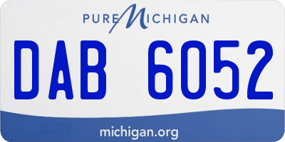 MI license plate DAB6052