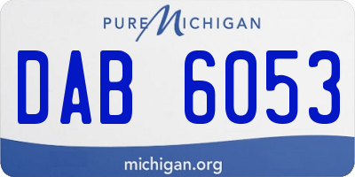 MI license plate DAB6053