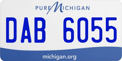 MI license plate DAB6055
