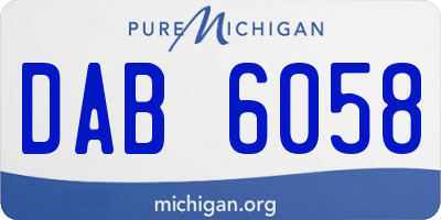 MI license plate DAB6058