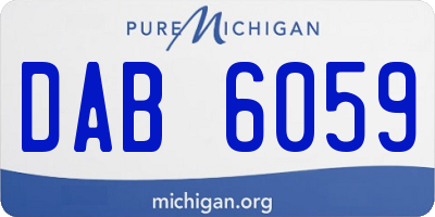 MI license plate DAB6059