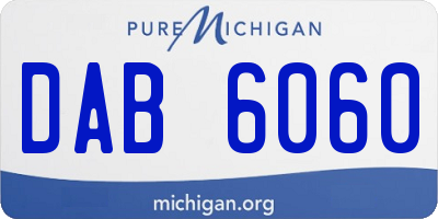 MI license plate DAB6060