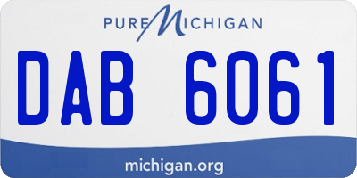 MI license plate DAB6061