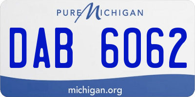 MI license plate DAB6062