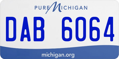 MI license plate DAB6064