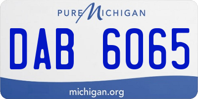 MI license plate DAB6065