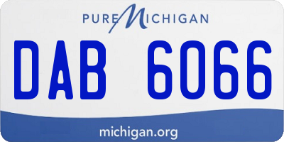 MI license plate DAB6066