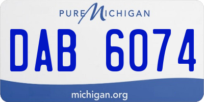 MI license plate DAB6074