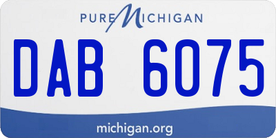 MI license plate DAB6075