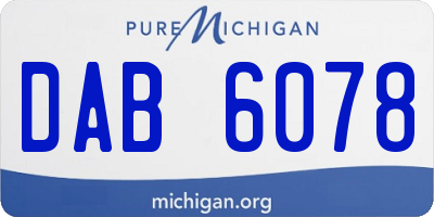 MI license plate DAB6078