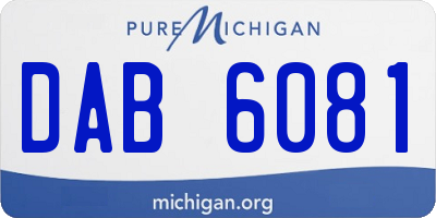 MI license plate DAB6081