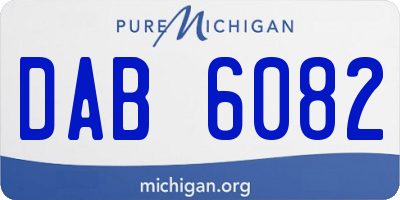 MI license plate DAB6082