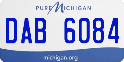 MI license plate DAB6084