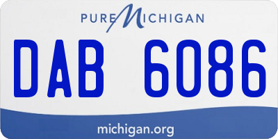 MI license plate DAB6086