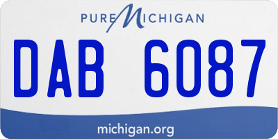 MI license plate DAB6087