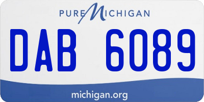 MI license plate DAB6089