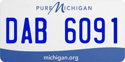 MI license plate DAB6091