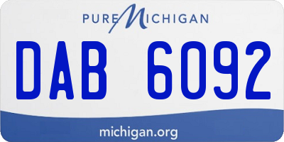 MI license plate DAB6092