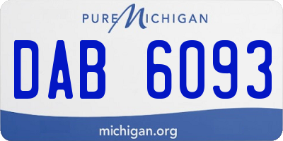 MI license plate DAB6093