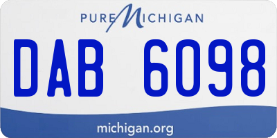 MI license plate DAB6098
