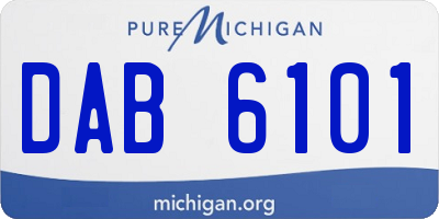 MI license plate DAB6101