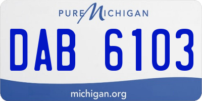 MI license plate DAB6103
