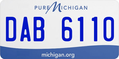 MI license plate DAB6110