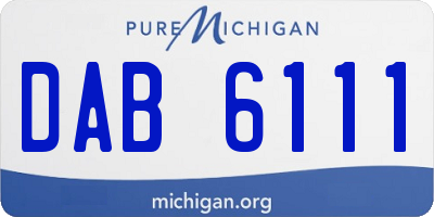 MI license plate DAB6111