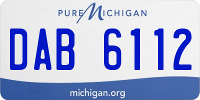 MI license plate DAB6112