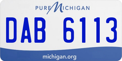 MI license plate DAB6113