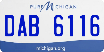 MI license plate DAB6116