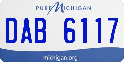 MI license plate DAB6117