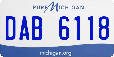 MI license plate DAB6118