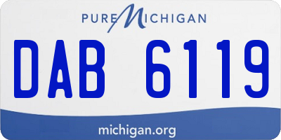 MI license plate DAB6119