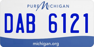 MI license plate DAB6121