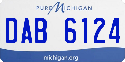 MI license plate DAB6124