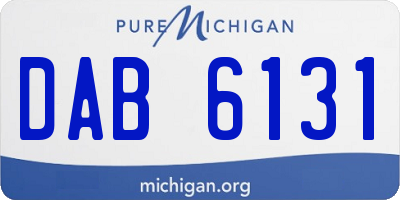 MI license plate DAB6131