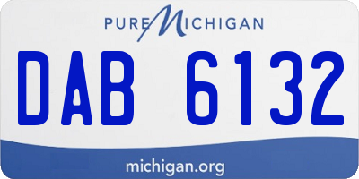 MI license plate DAB6132