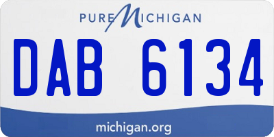 MI license plate DAB6134