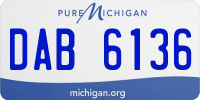 MI license plate DAB6136