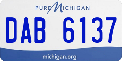 MI license plate DAB6137