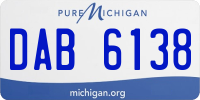 MI license plate DAB6138