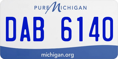 MI license plate DAB6140