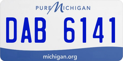 MI license plate DAB6141