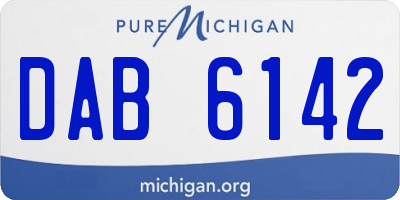 MI license plate DAB6142