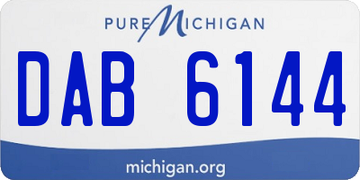 MI license plate DAB6144