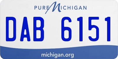 MI license plate DAB6151