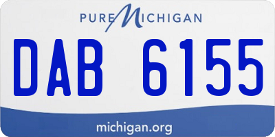 MI license plate DAB6155