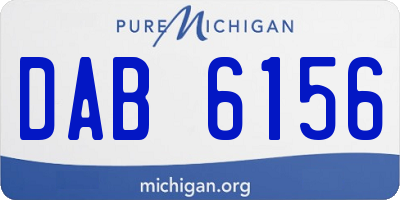 MI license plate DAB6156