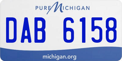MI license plate DAB6158